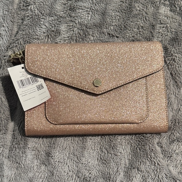 kate spade Handbags - Kate spade Glittery rose gold Clutch/crossbody Bag